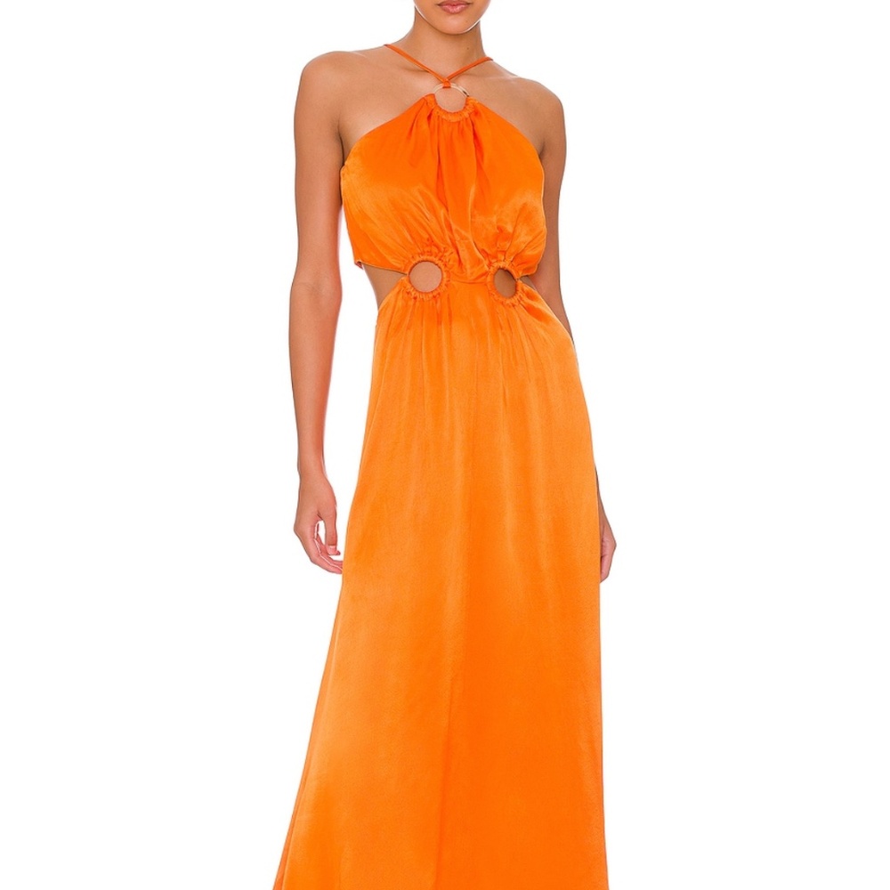 Orange Cutout Maxi Dress